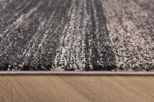 8' X 11' Brown And Beige Abstract Blocks Area Rug