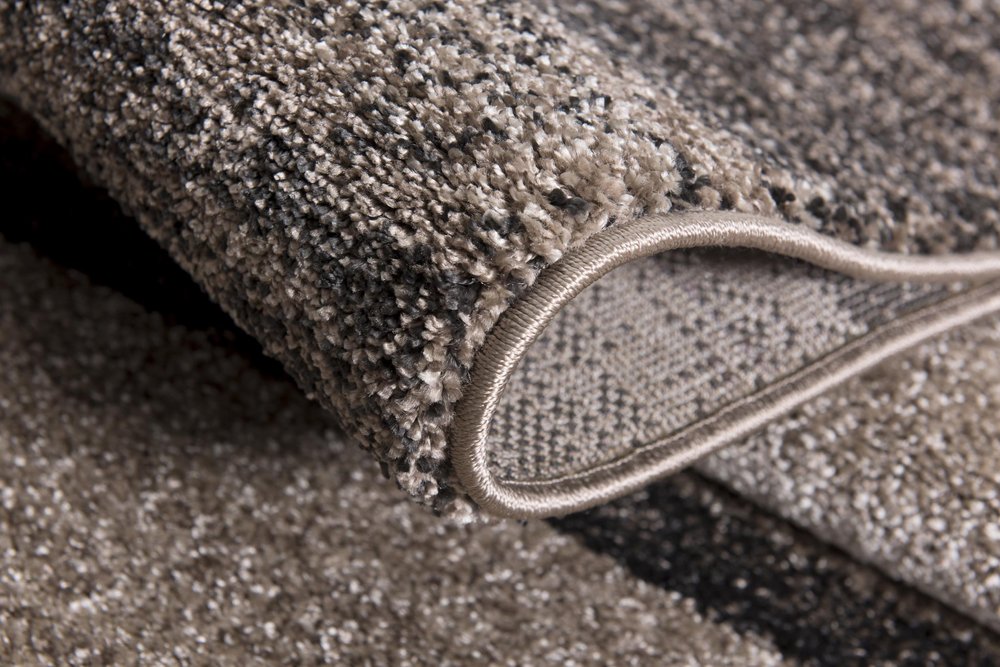 8' X 11' Brown And Beige Abstract Blocks Area Rug