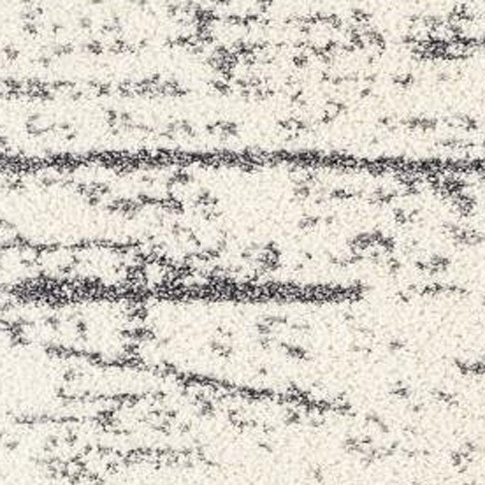 5' X 8' White And Gray Checkered Area Rug