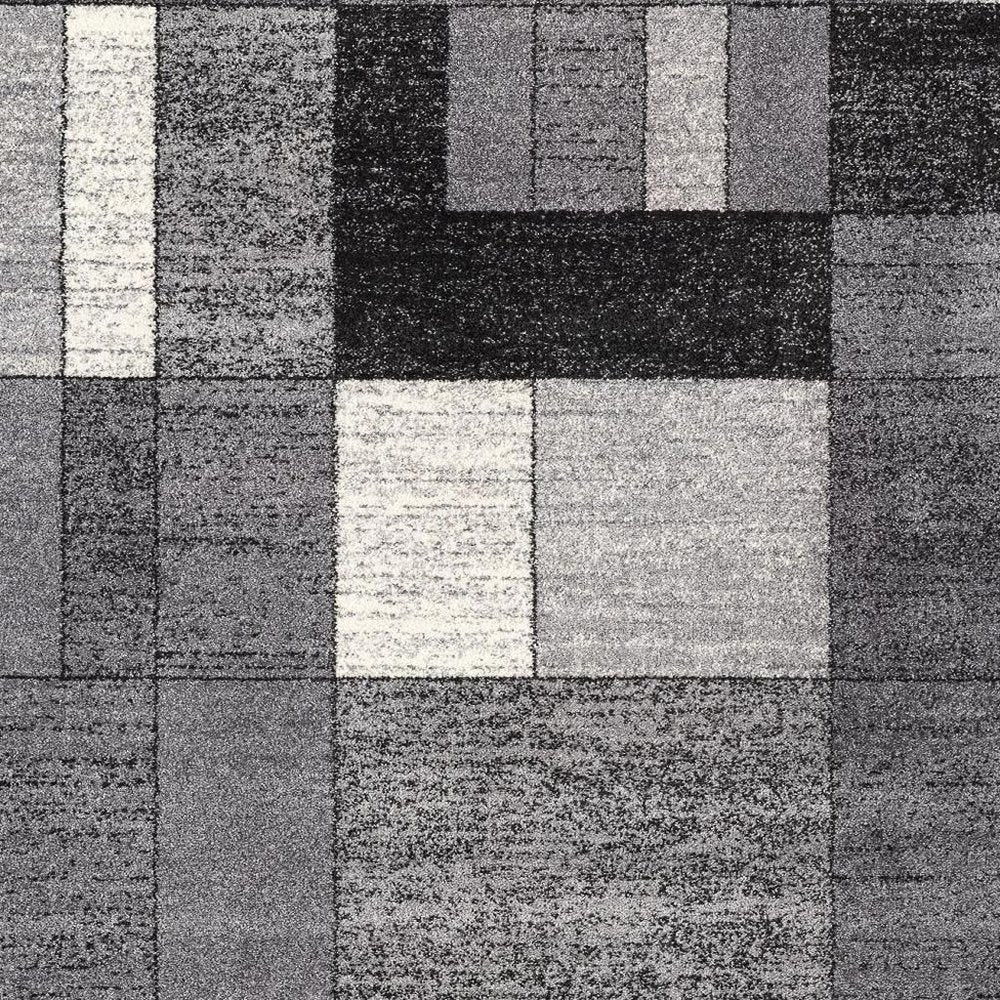 7' X 9' Gray Distressed Geometric Area Rug