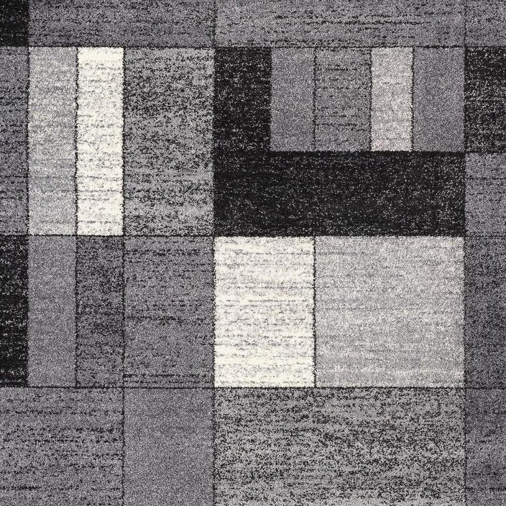 7' X 9' Gray Distressed Geometric Area Rug