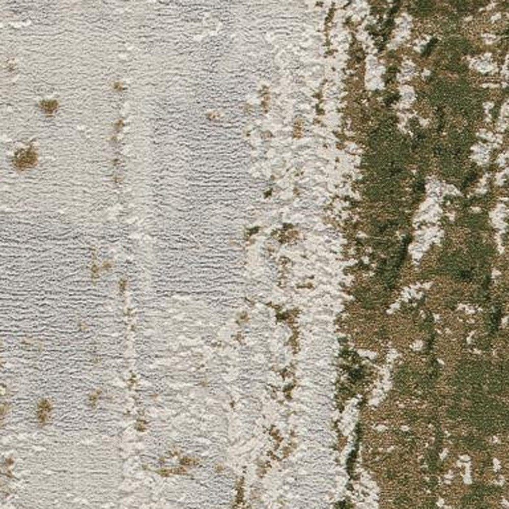 3' X 5' Green Abstract Dhurrie Area Rug