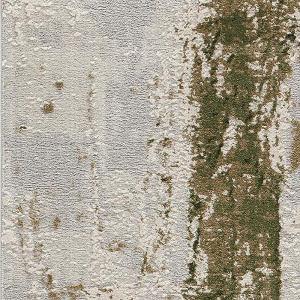 6' X 9' Green Abstract Dhurrie Area Rug