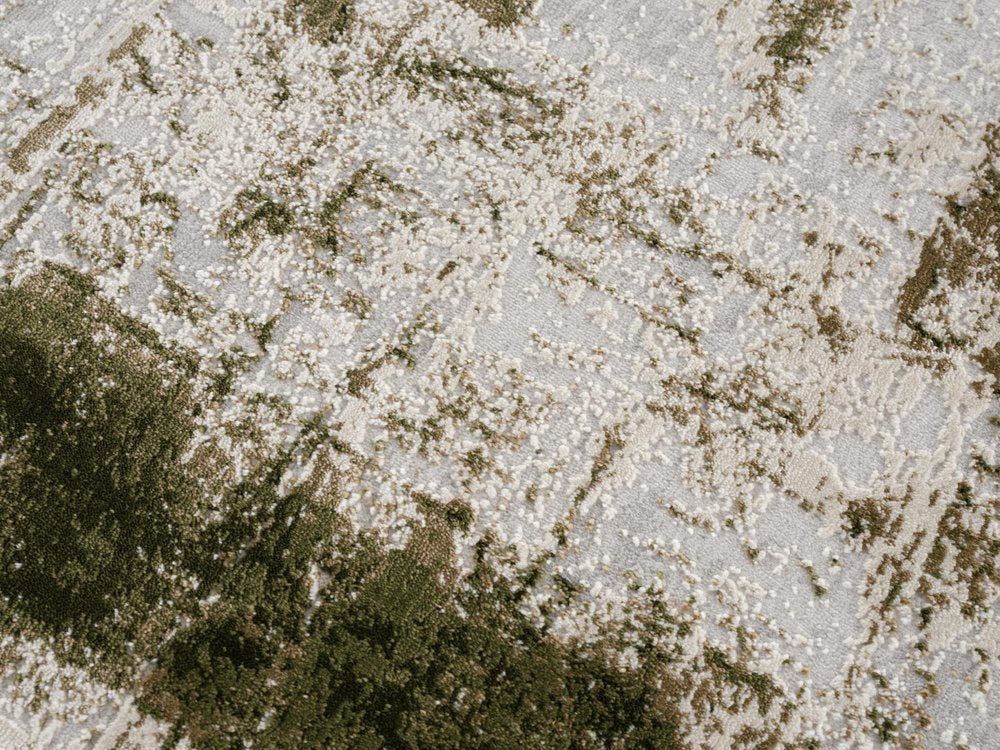 6' X 9' Green Abstract Dhurrie Area Rug