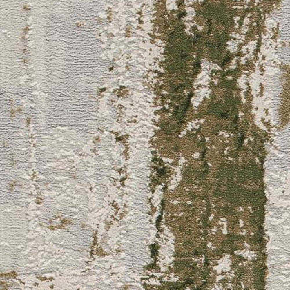 6' X 9' Green Abstract Dhurrie Area Rug