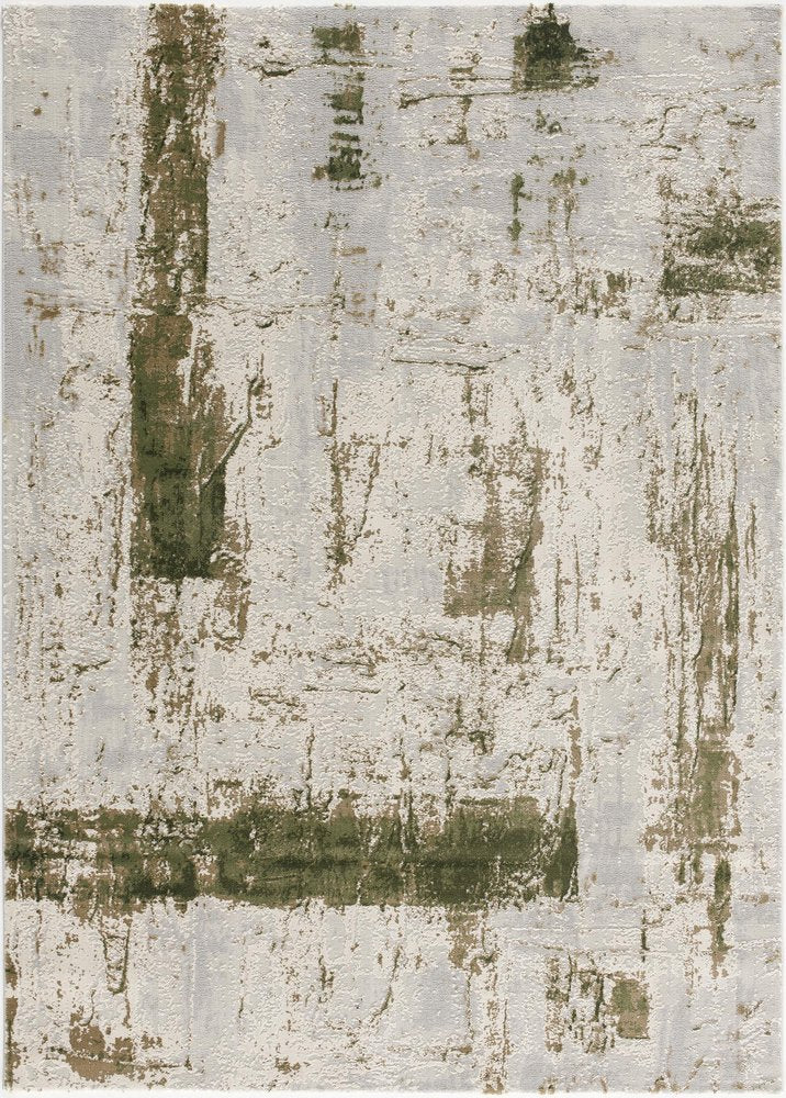 6' X 9' Green Abstract Dhurrie Area Rug
