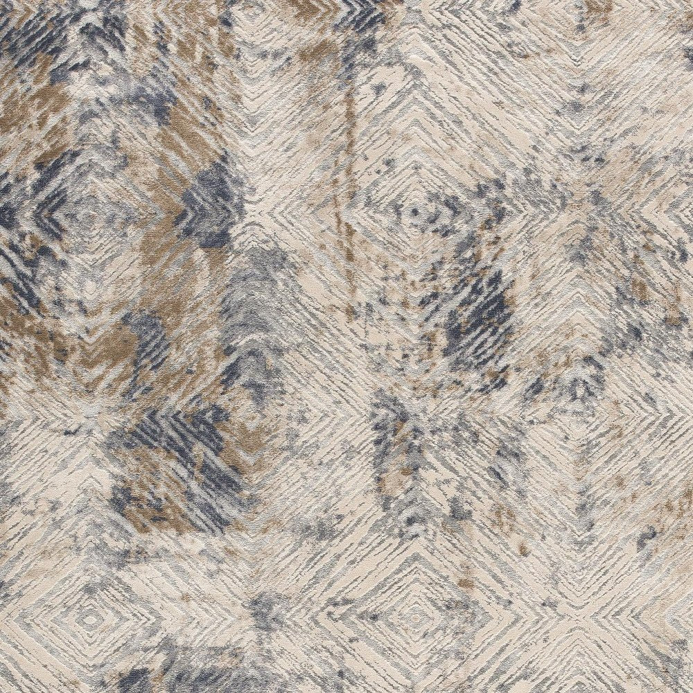 3' X 5' Beige Abstract Printed Area Rug