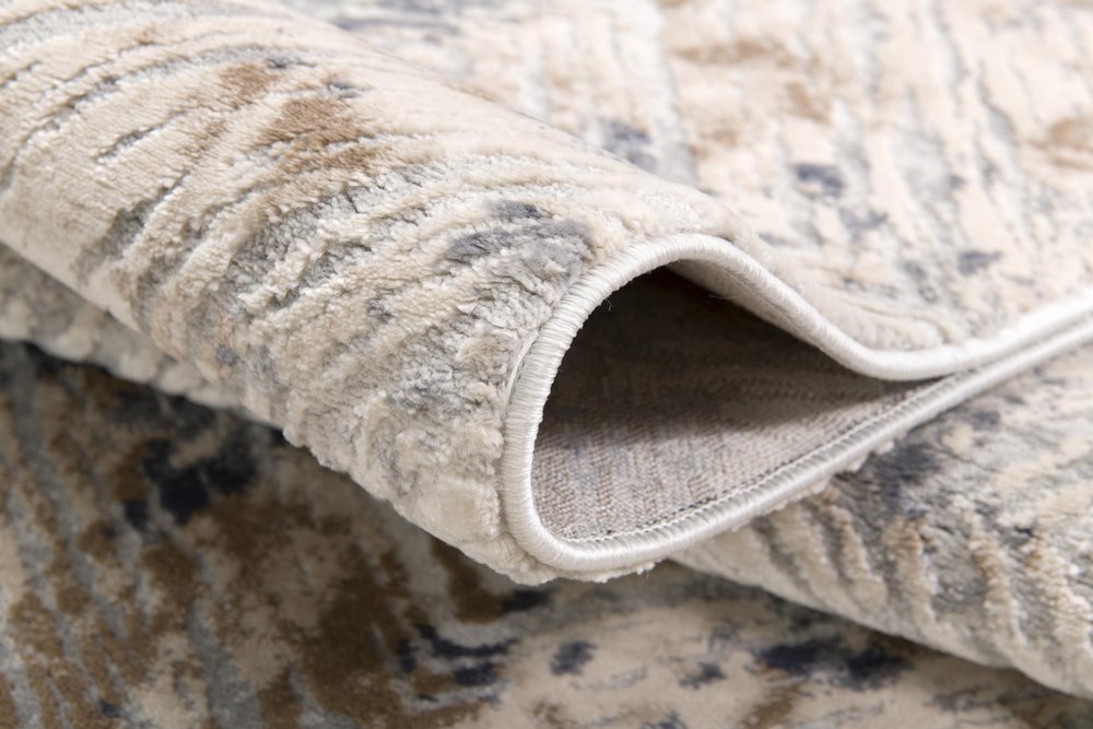 3' X 5' Beige Abstract Printed Area Rug