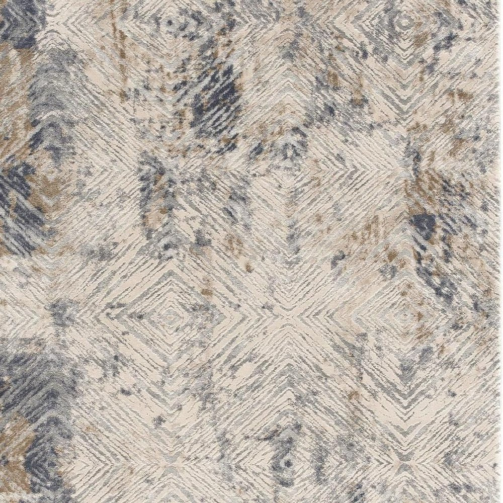 3' X 5' Beige Abstract Printed Area Rug