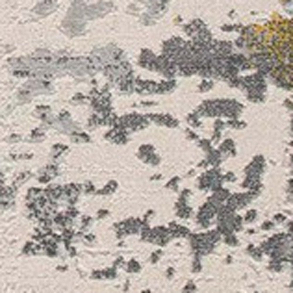 8' X 10' Gold Abstract Dhurrie Area Rug