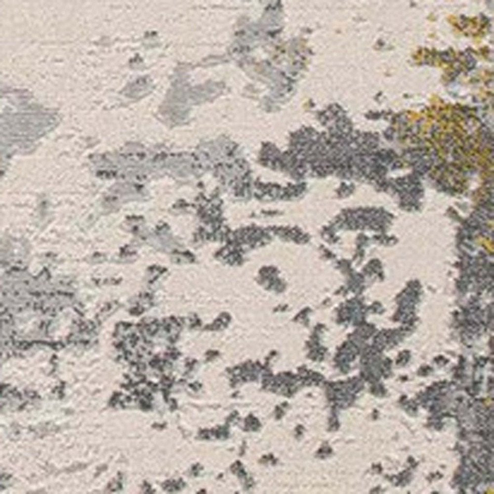 8' X 10' Gold Abstract Dhurrie Area Rug