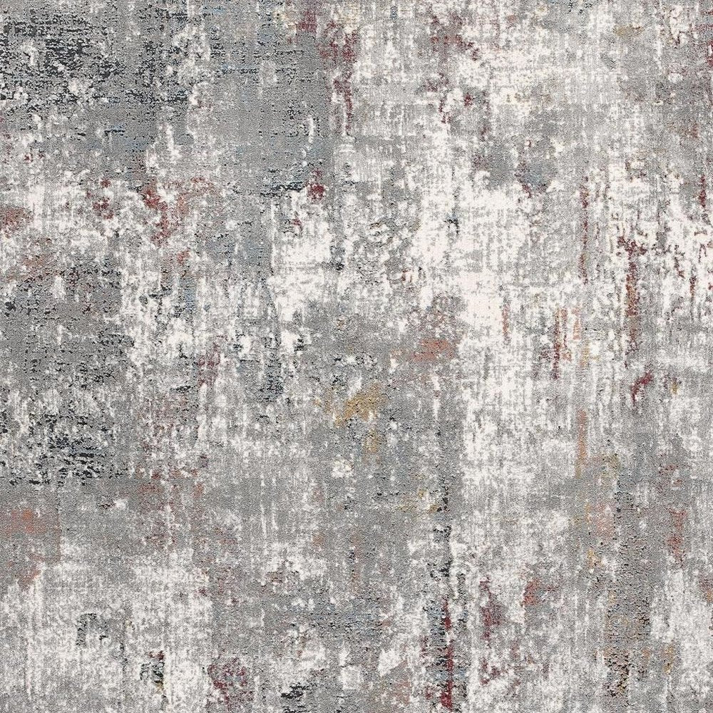 5' X 8' Gray And Ivory Abstract Area Rug