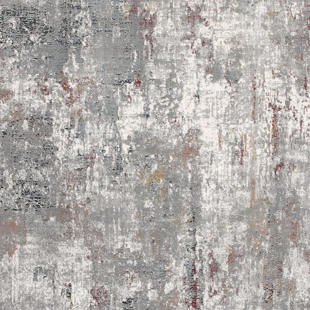 5' X 8' Gray And Ivory Abstract Area Rug