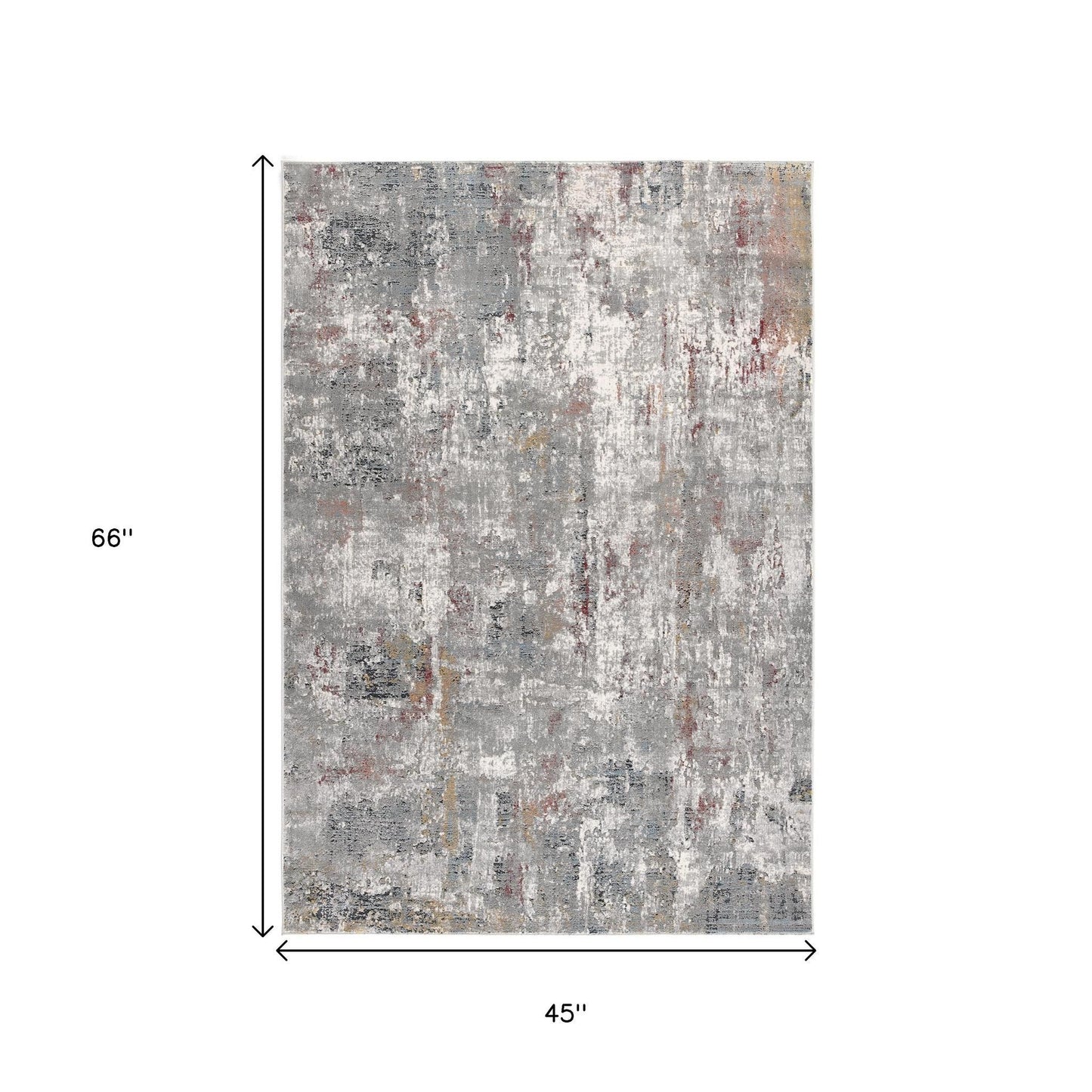 5' X 8' Gray And Ivory Abstract Area Rug