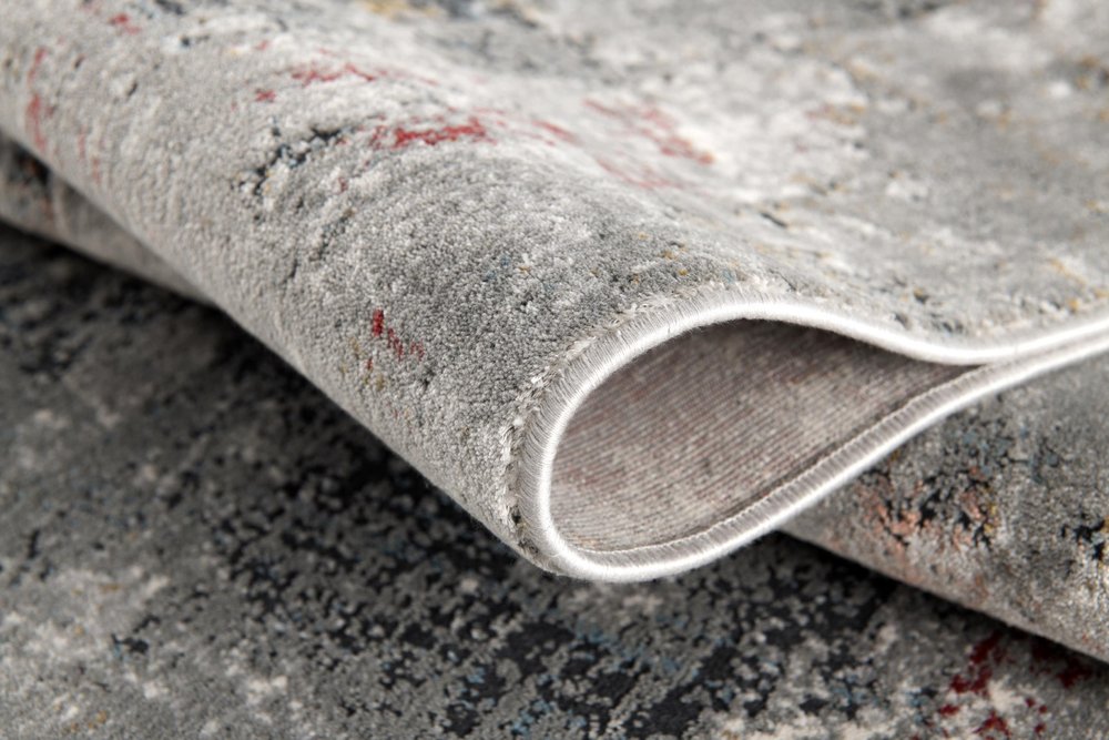 5' X 8' Gray And Ivory Abstract Area Rug