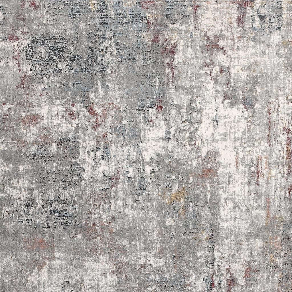 5' X 8' Gray And Ivory Abstract Area Rug