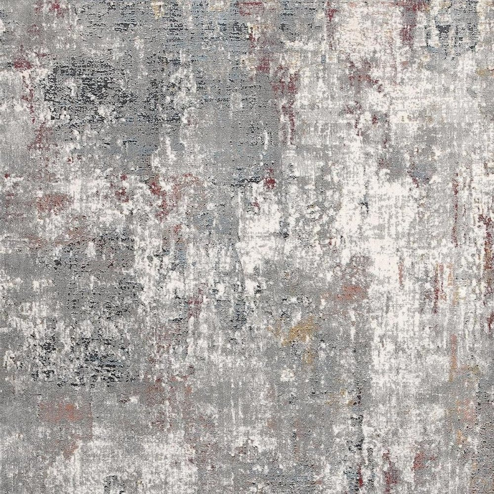 5' X 8' Gray And Ivory Abstract Area Rug