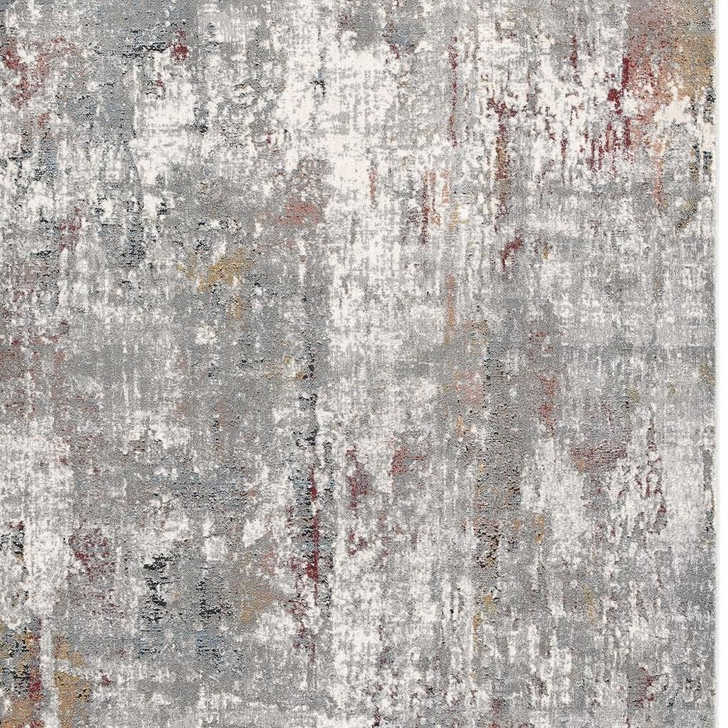5' X 8' Gray And Ivory Abstract Area Rug