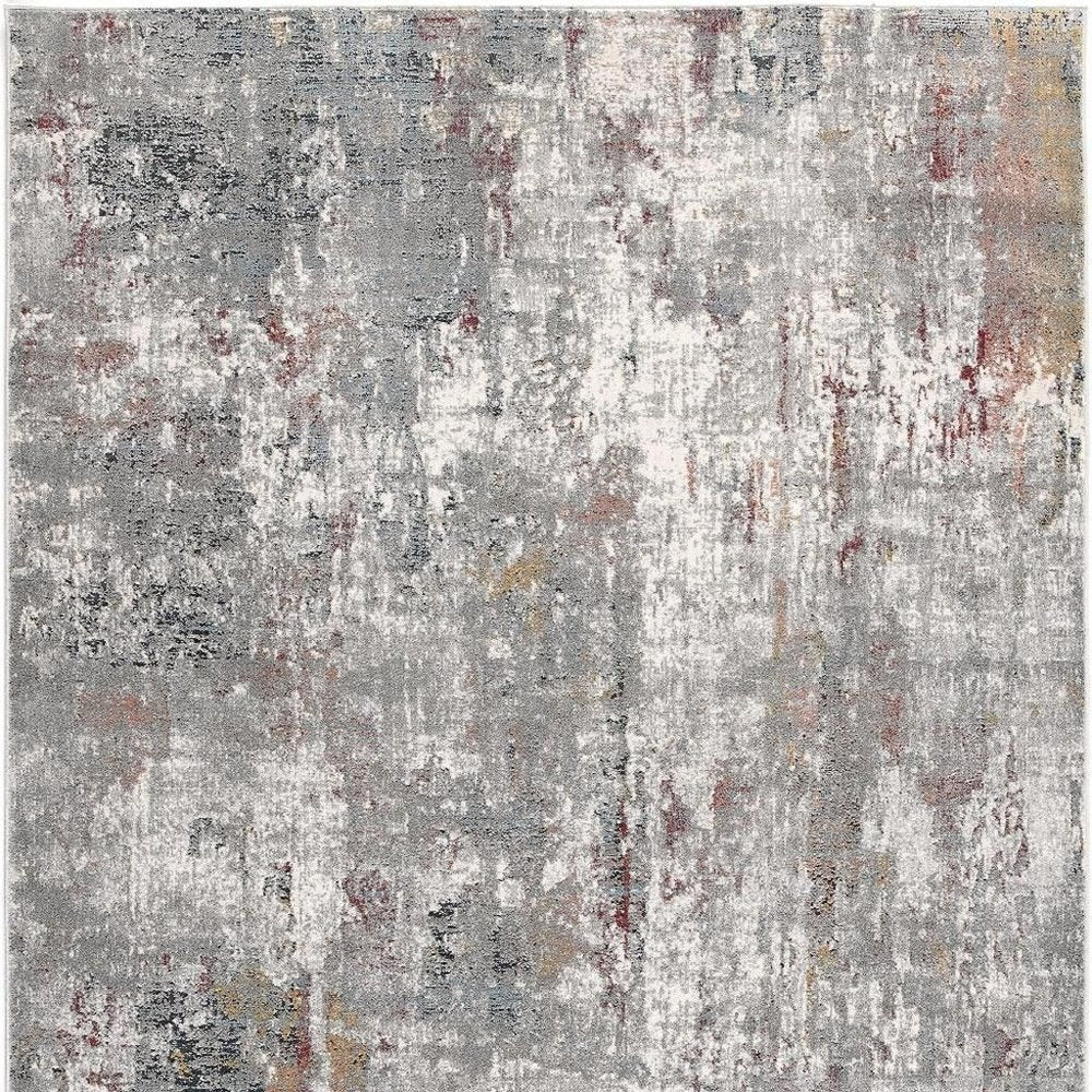 5' X 8' Gray And Ivory Abstract Area Rug