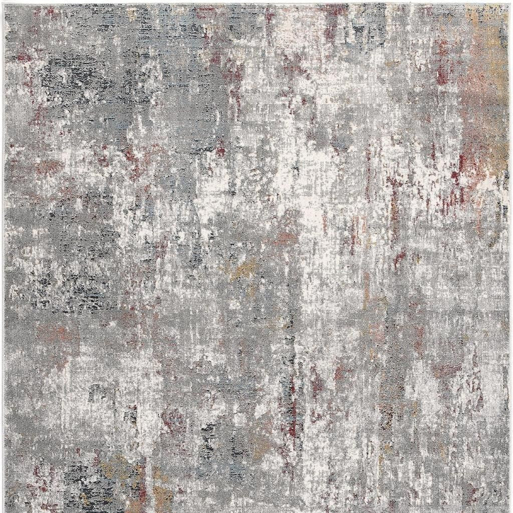 5' X 8' Gray And Ivory Abstract Area Rug