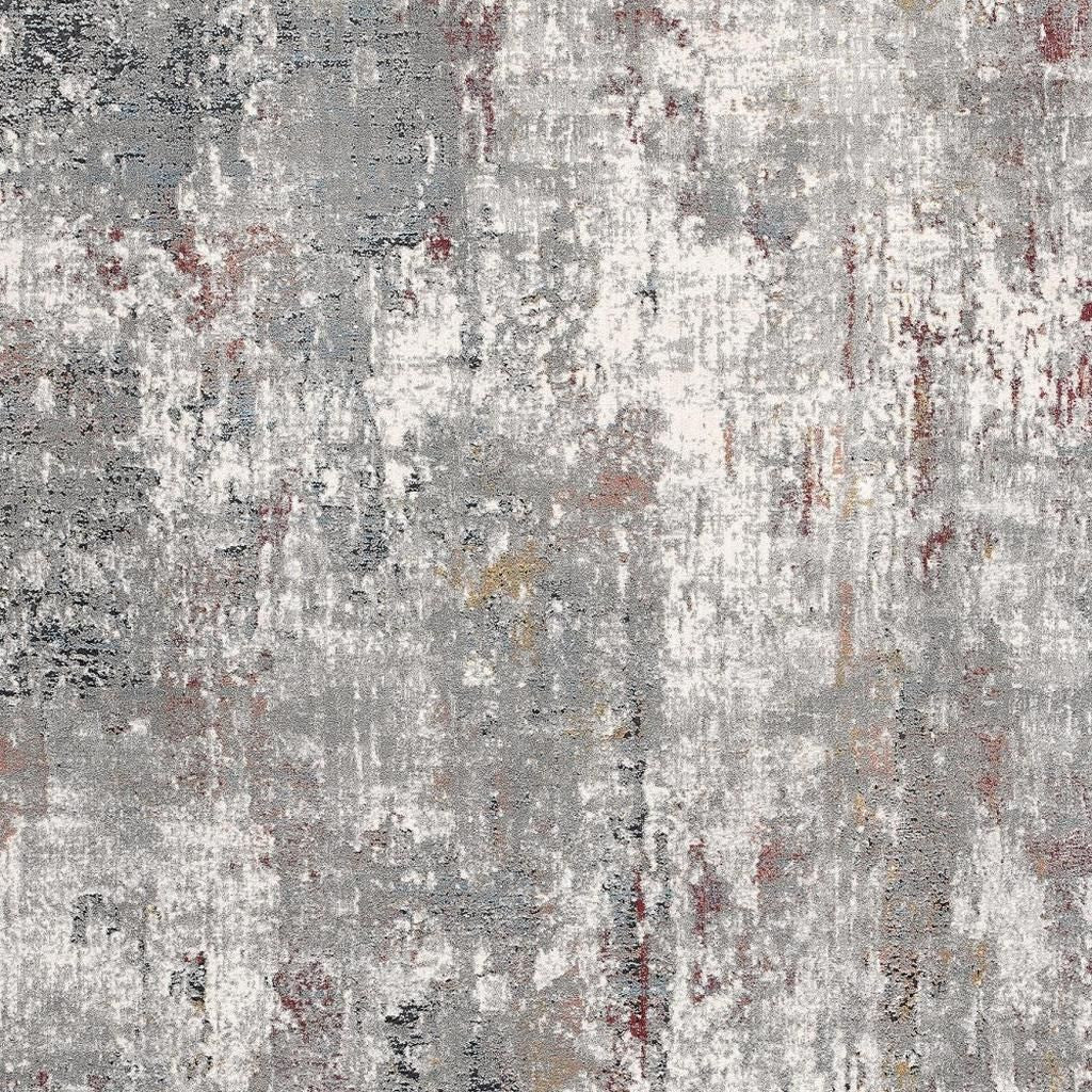 5' X 8' Gray And Ivory Abstract Area Rug