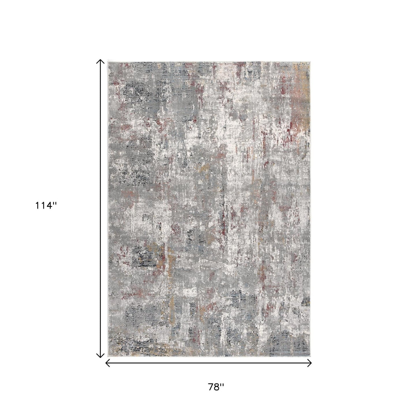 5' X 8' Gray And Ivory Abstract Area Rug