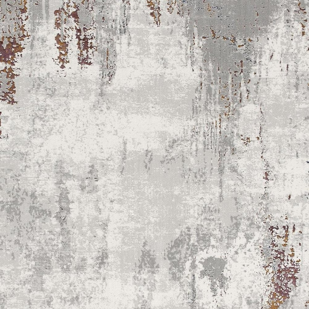 4' X 6' Gray And Ivory Modern Abstract Area Rug