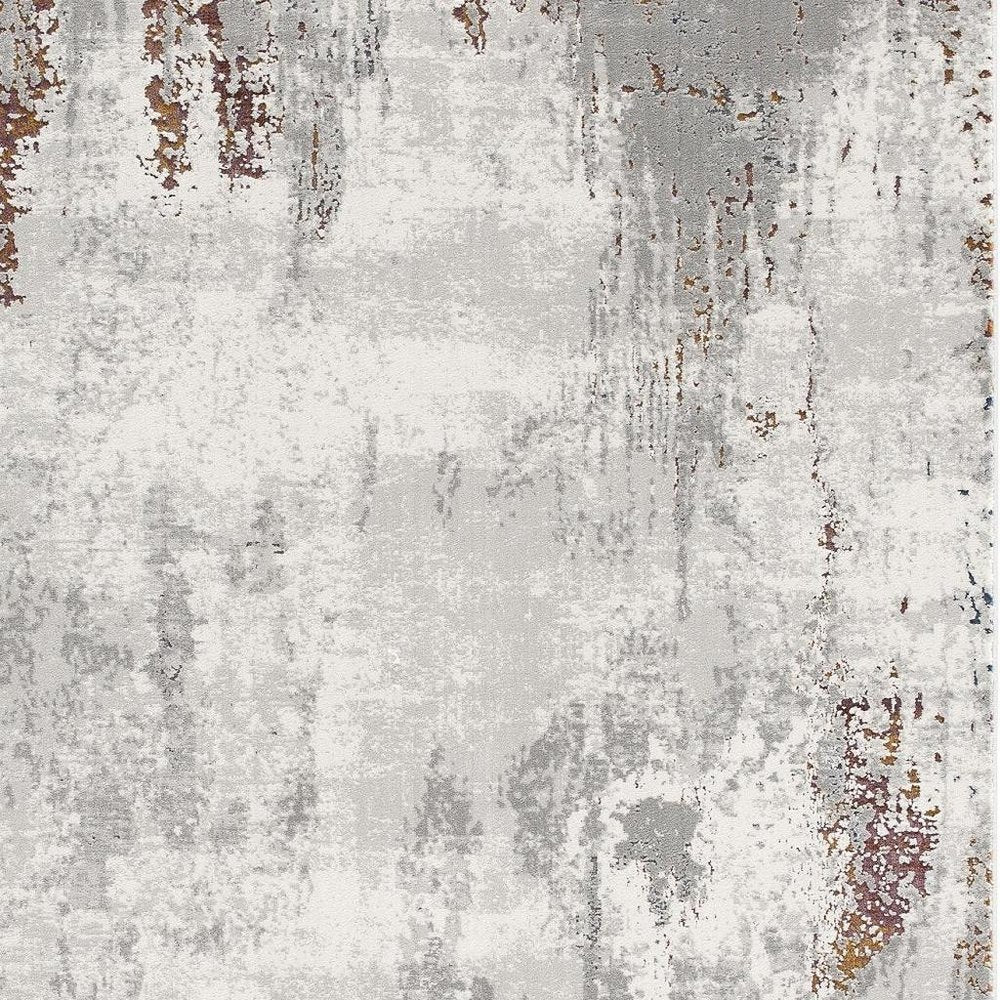 4' X 6' Gray And Ivory Modern Abstract Area Rug