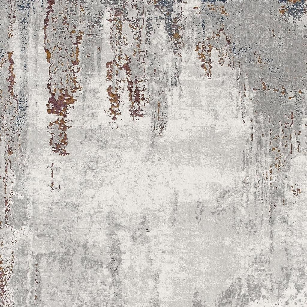 4' X 6' Gray And Ivory Modern Abstract Area Rug