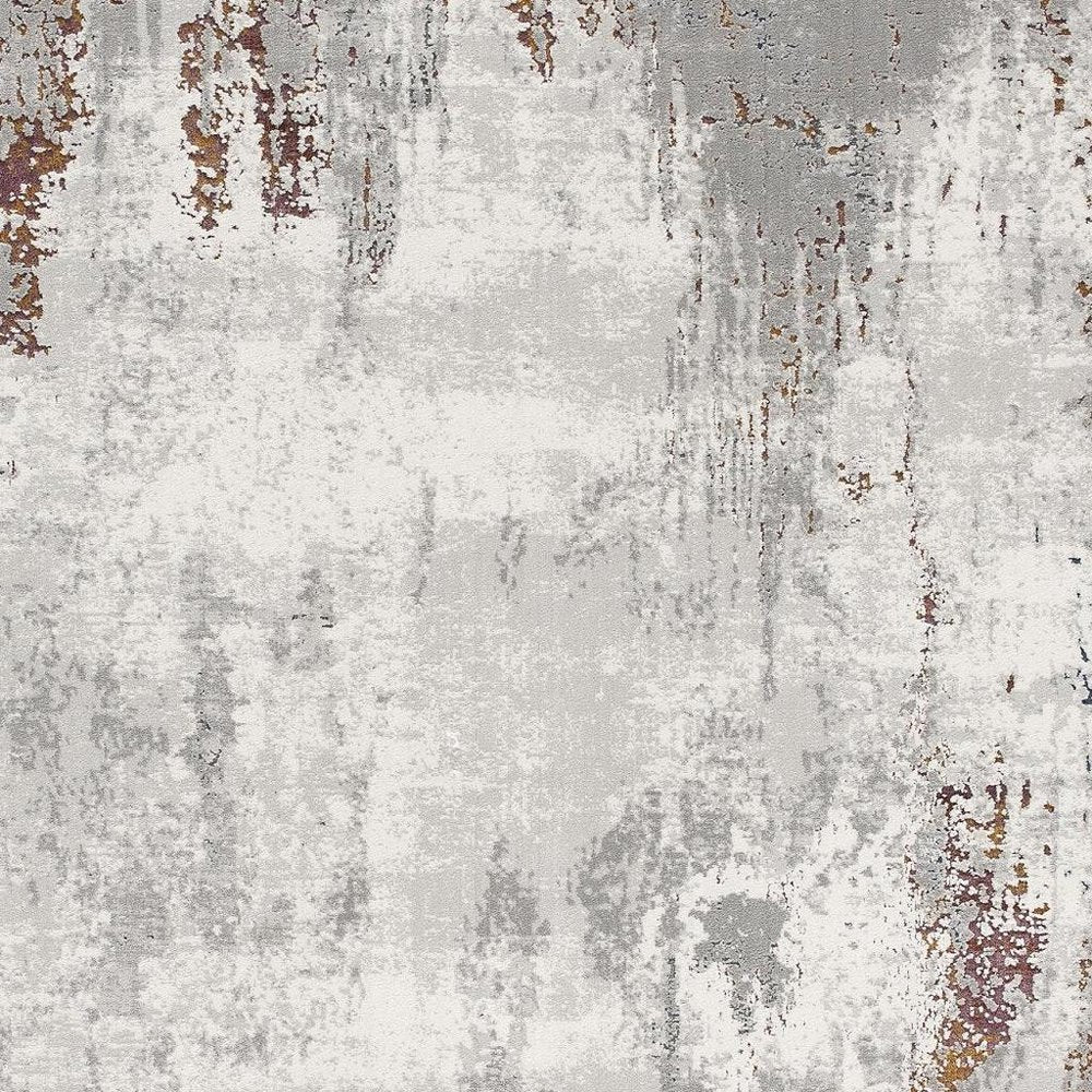 4' X 6' Gray And Ivory Modern Abstract Area Rug