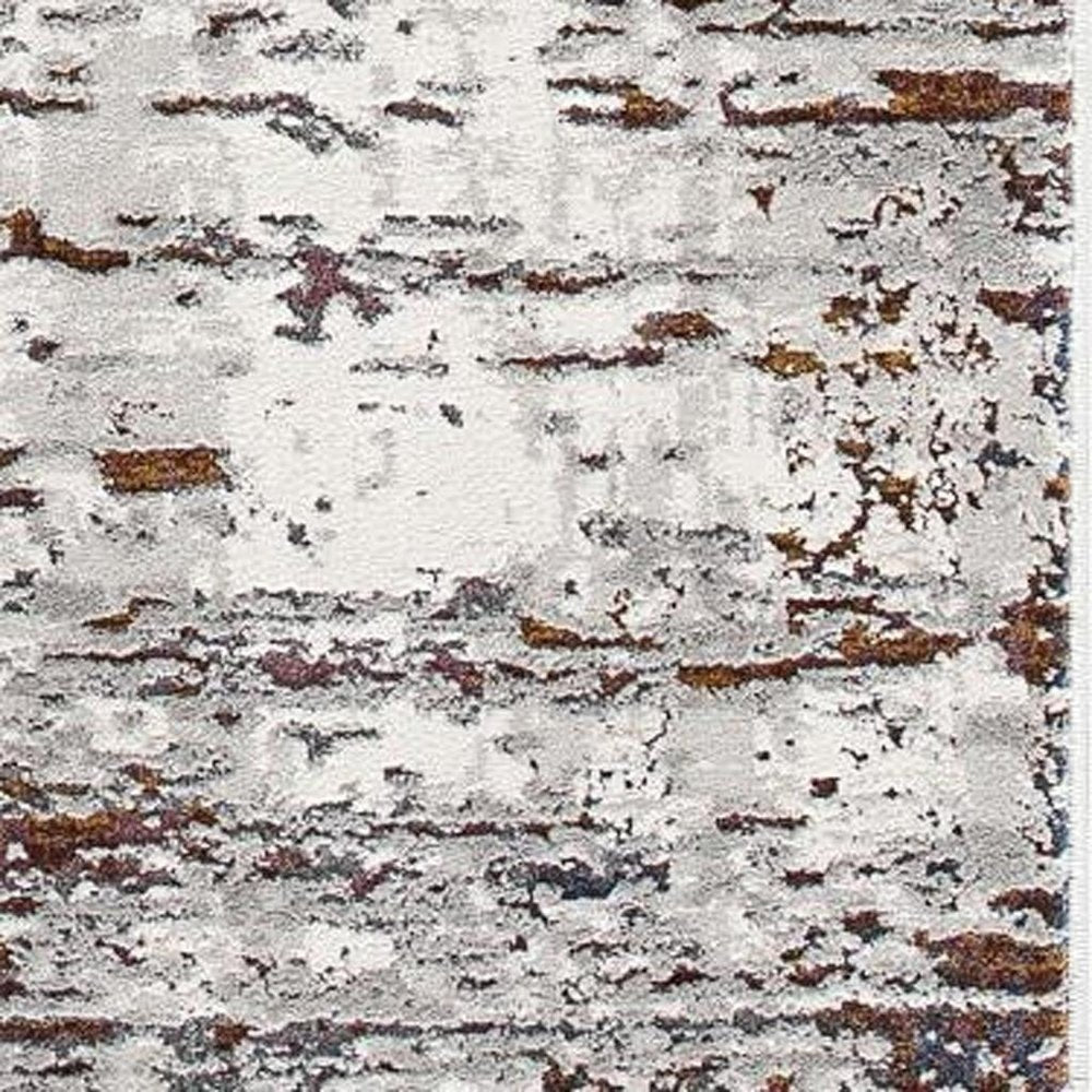 5' X 8' Gray And Brown Abstract Scraped Area Rug
