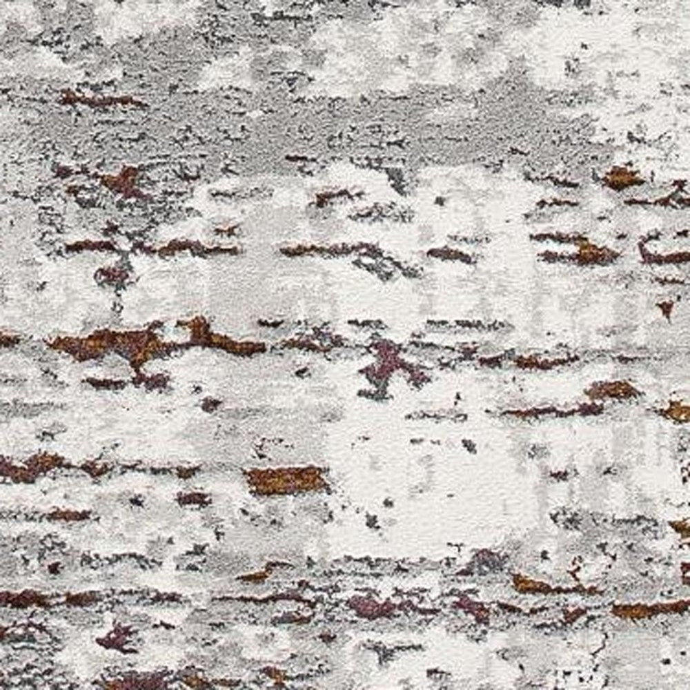 5' X 8' Gray And Brown Abstract Scraped Area Rug