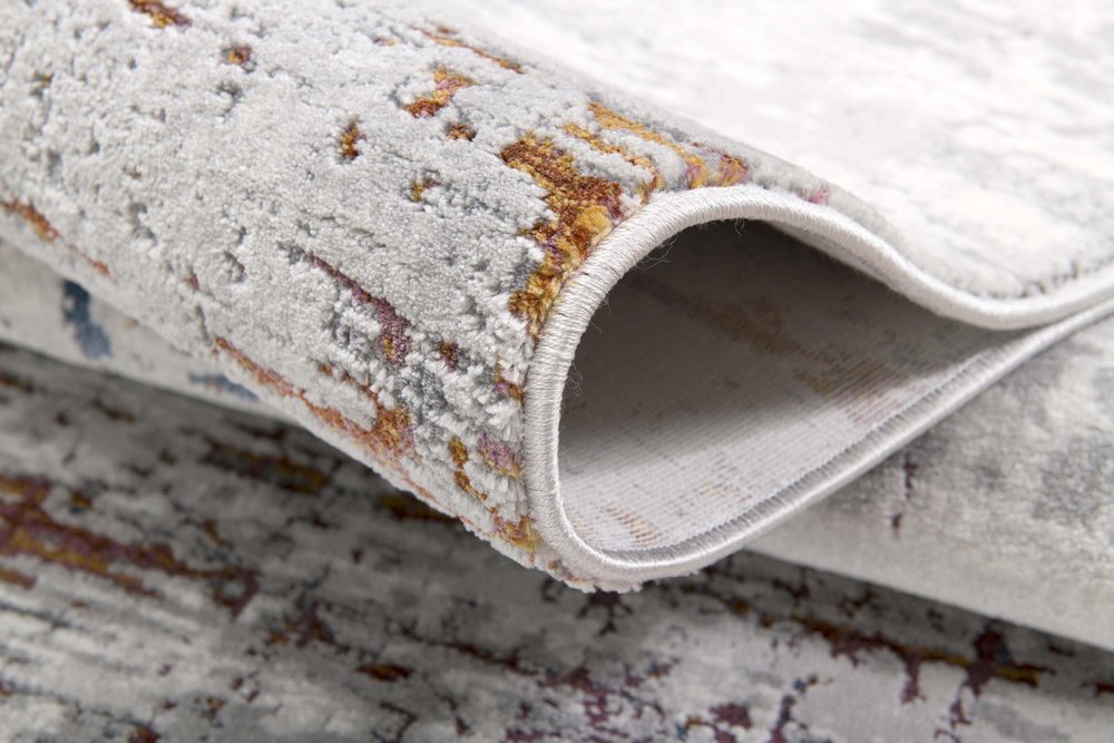 5' X 8' Gray And Brown Abstract Scraped Area Rug