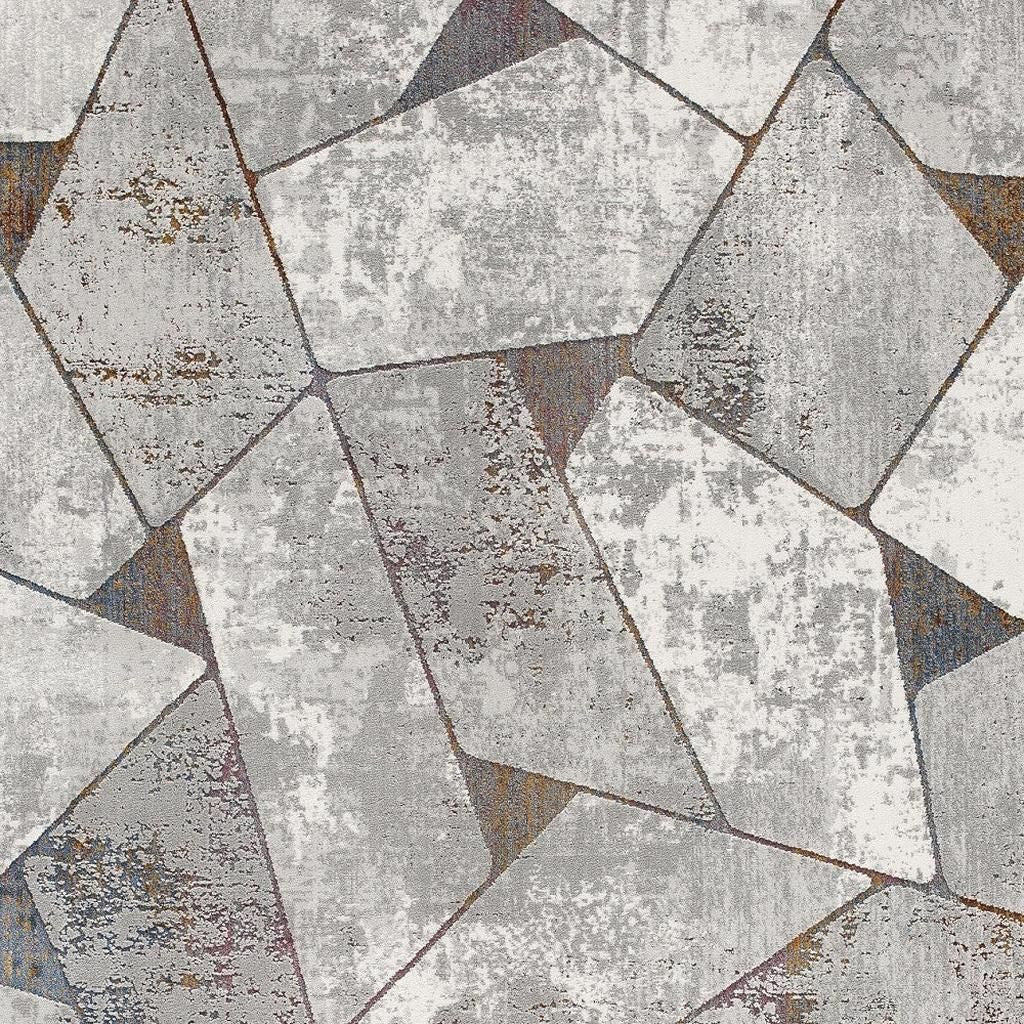 8' X 11' Grey Geometric Area Rug