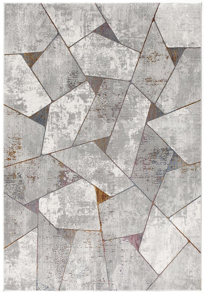 8' X 11' Grey Geometric Area Rug