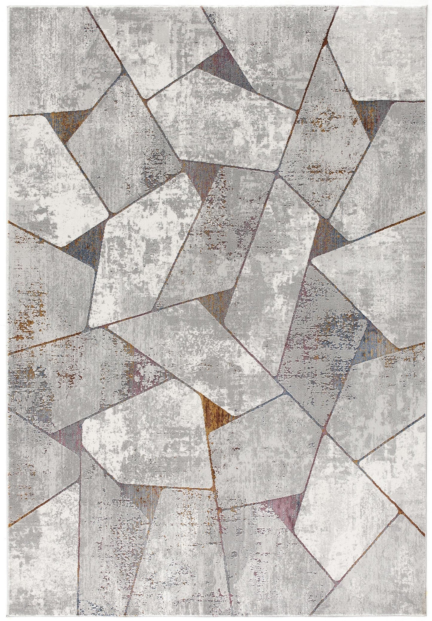8' X 11' Grey Geometric Area Rug