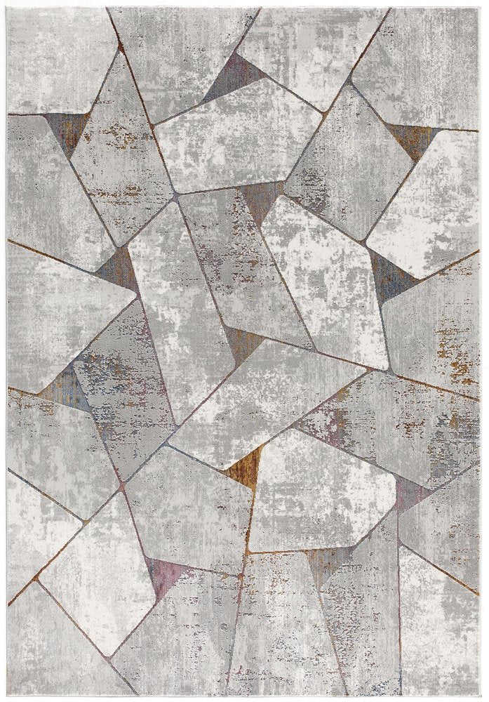 8' X 11' Grey Geometric Area Rug
