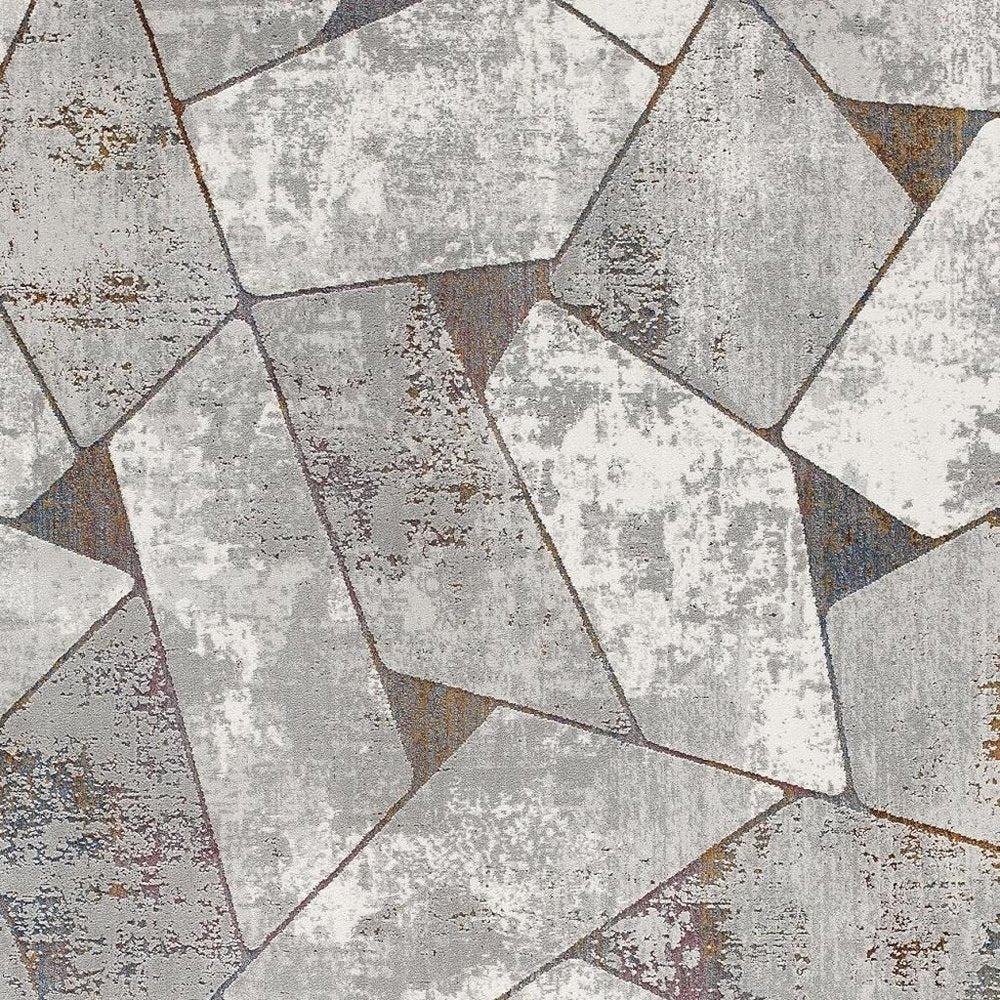 8' X 11' Grey Geometric Area Rug