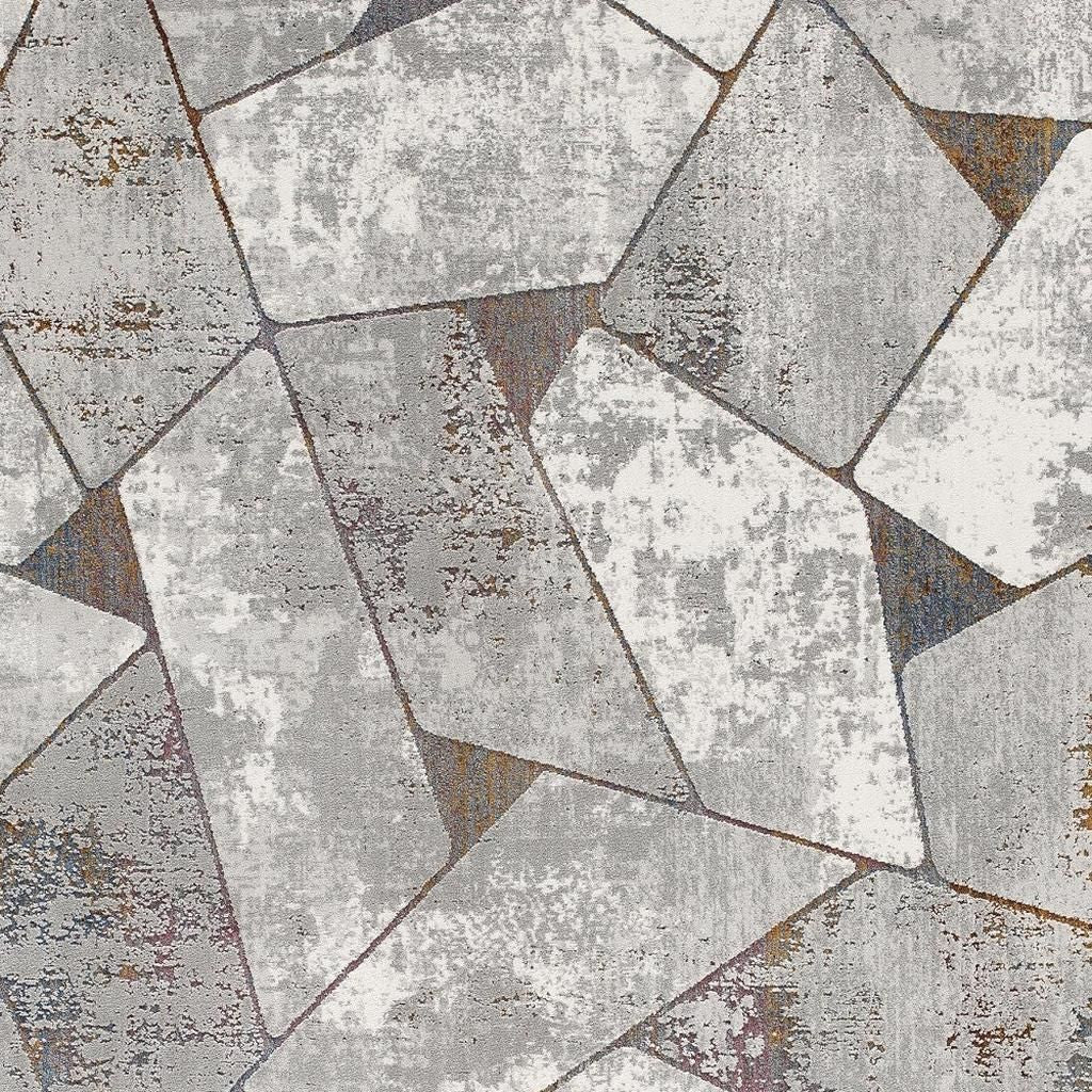 8' X 11' Grey Geometric Area Rug