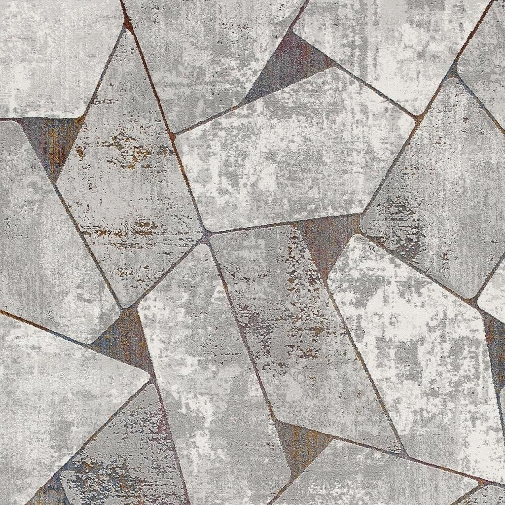 8' X 11' Grey Geometric Area Rug