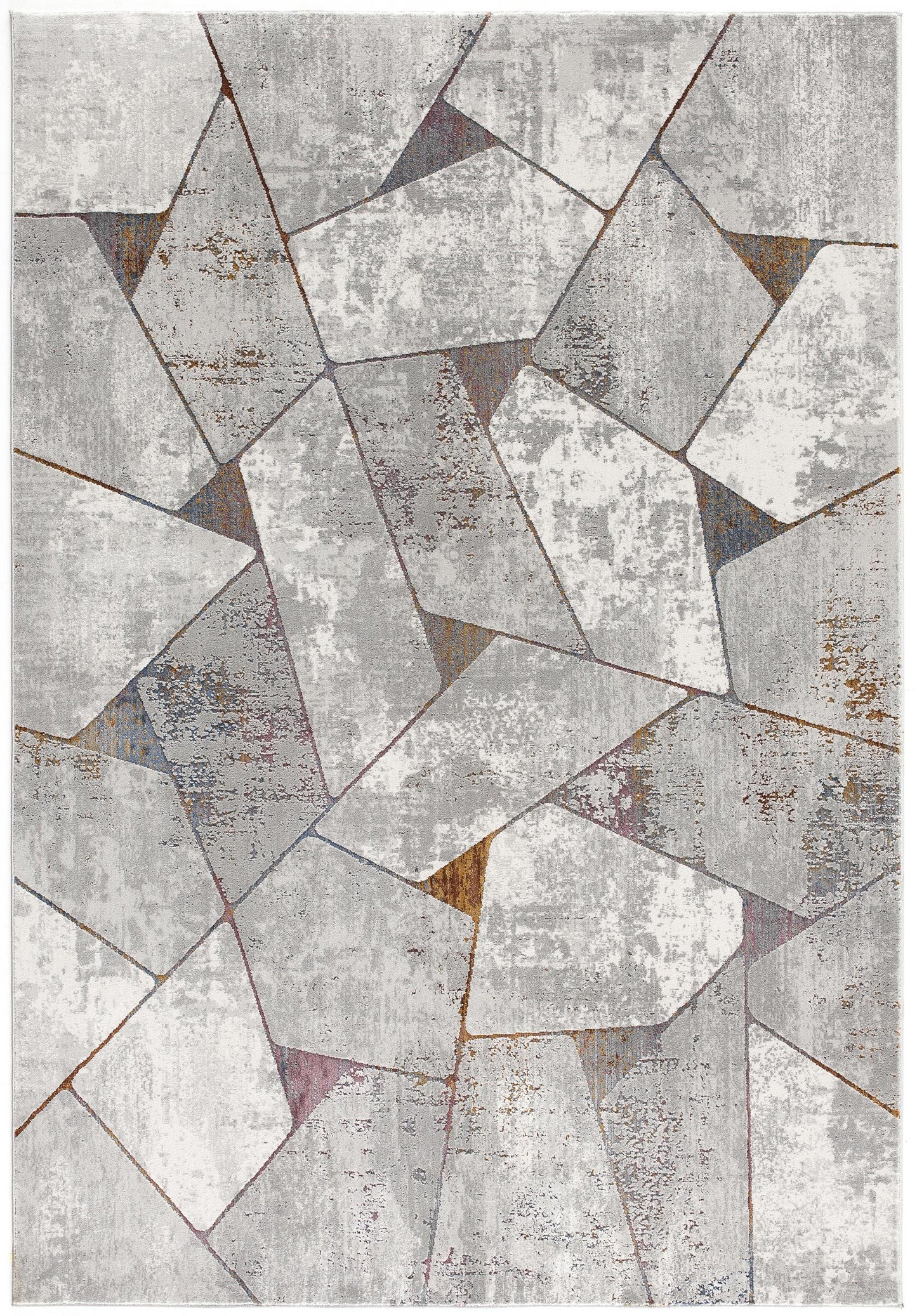 8' X 11' Grey Geometric Area Rug