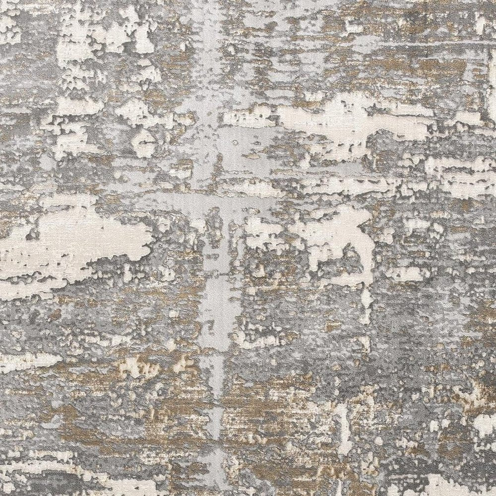 7' X 10' Beige And Gray Distressed Area Rug