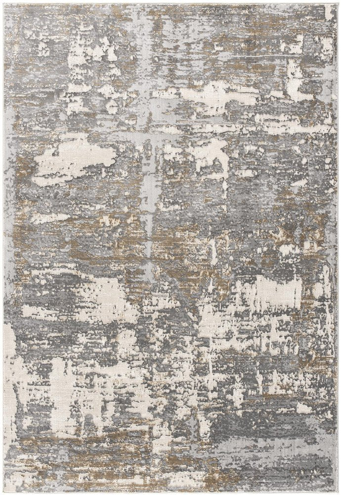7' X 10' Beige And Gray Distressed Area Rug