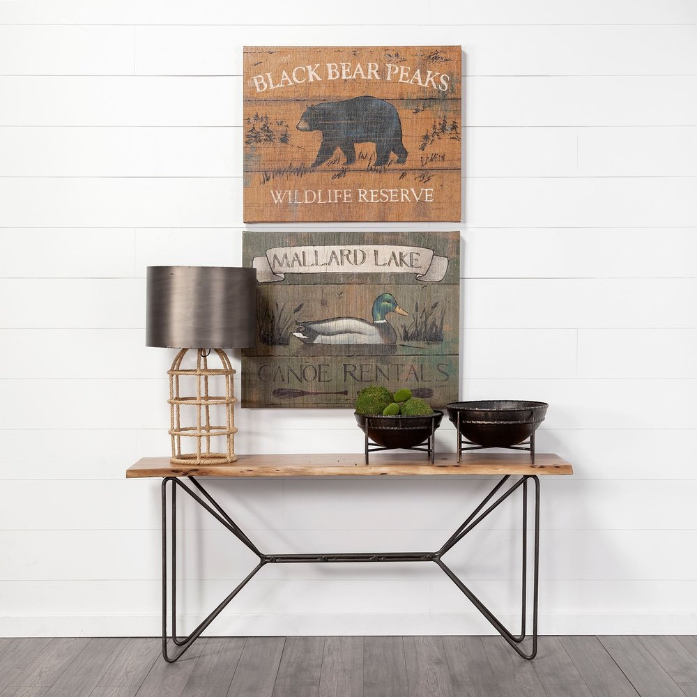 Set of Two Black Metal Decorative Bowl