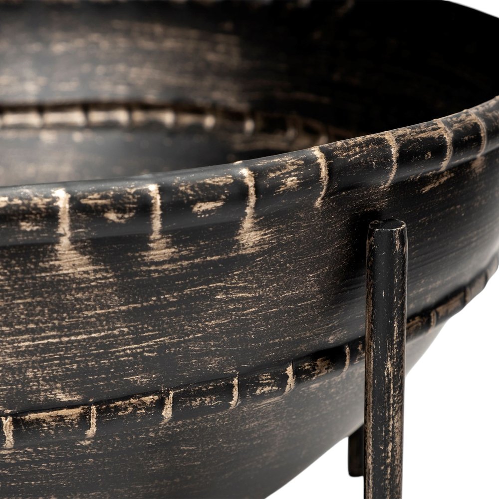 Set of Two Black Metal Decorative Bowl