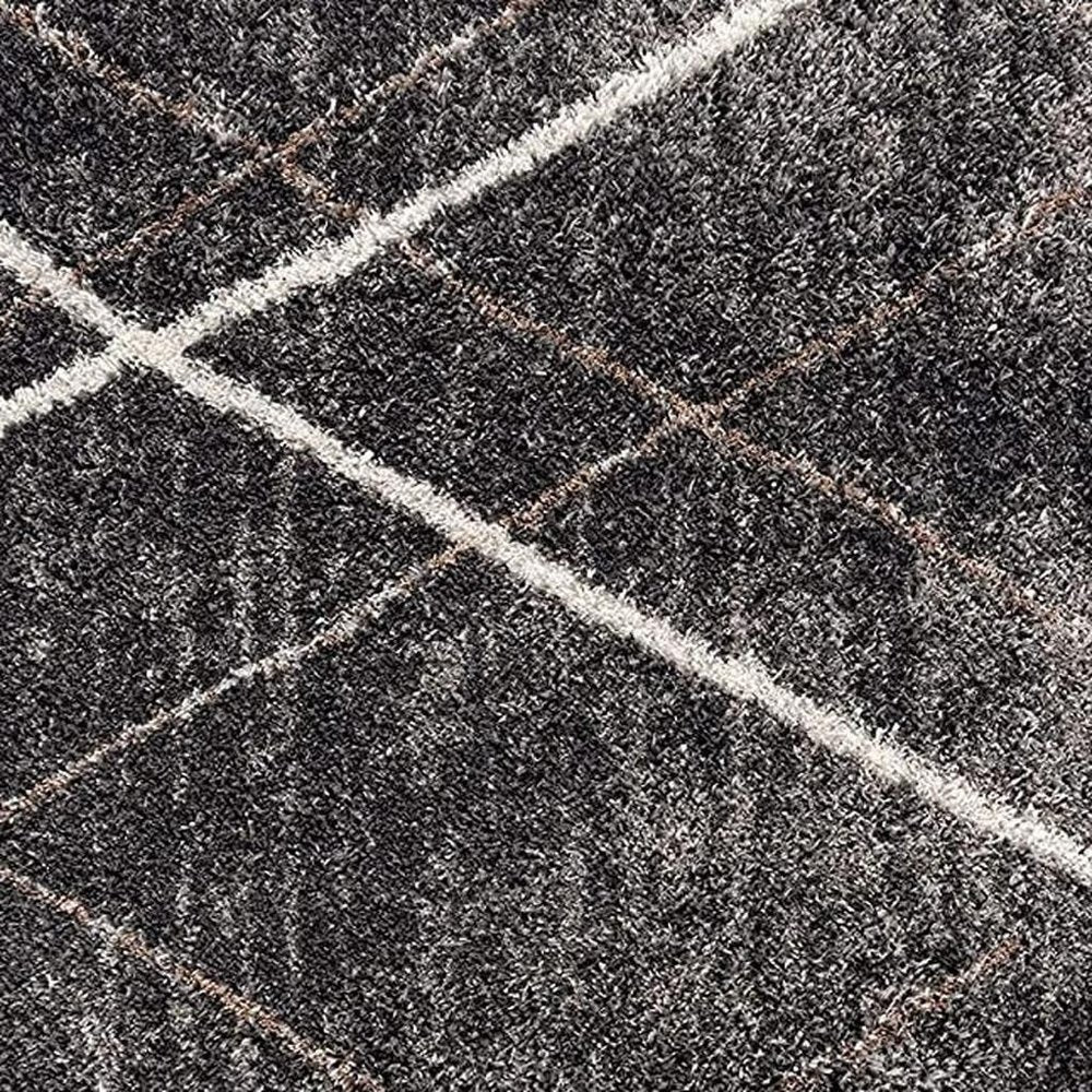 3' X 5' Gray Modern Distressed Lines Area Rug