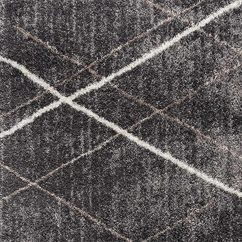 3' X 5' Gray Modern Distressed Lines Area Rug