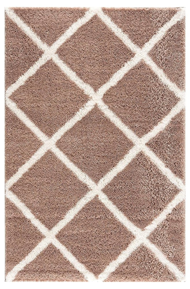 5' X 8' Beige Geometric Area Rug