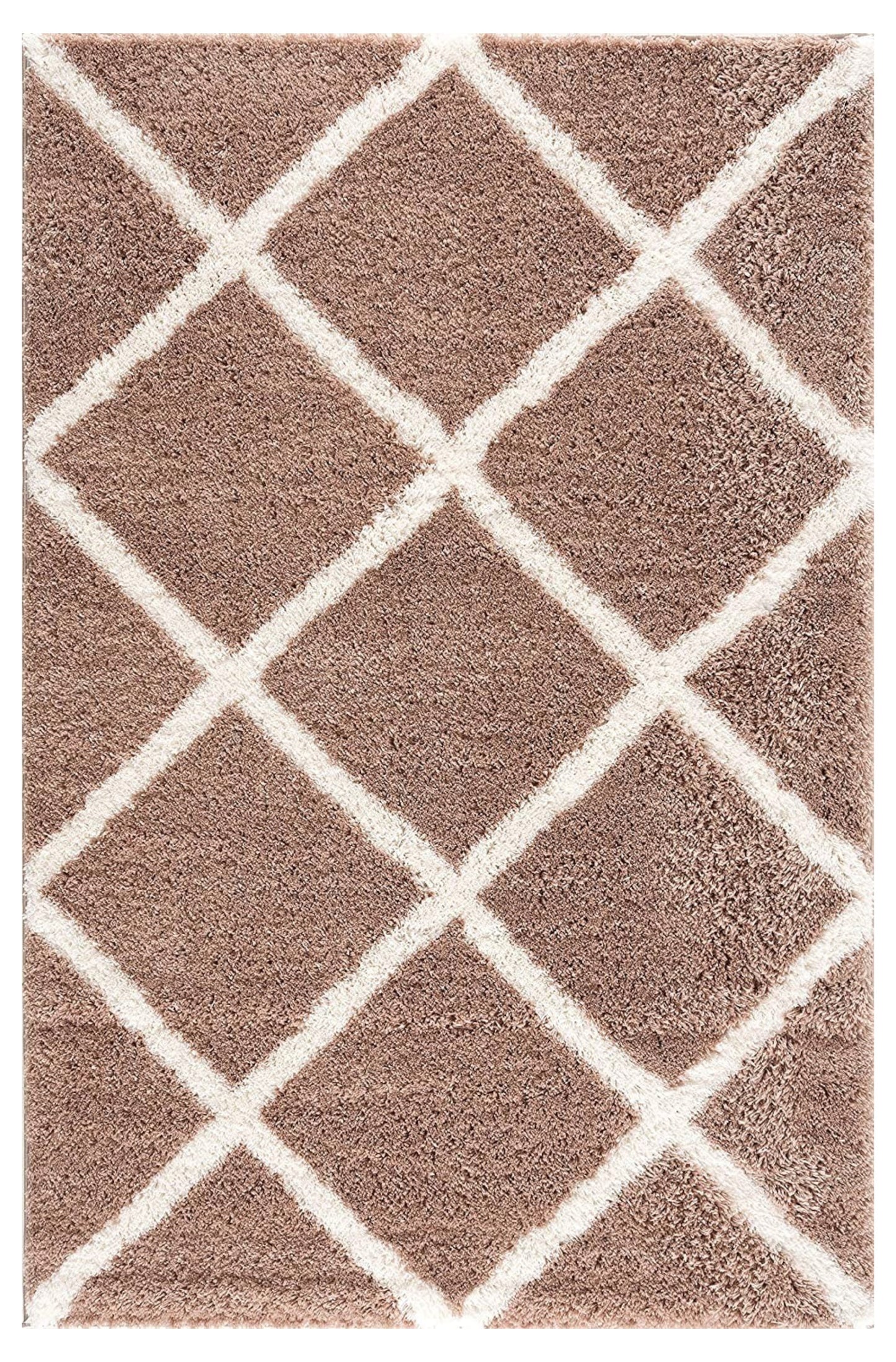 5' X 8' Beige Geometric Area Rug