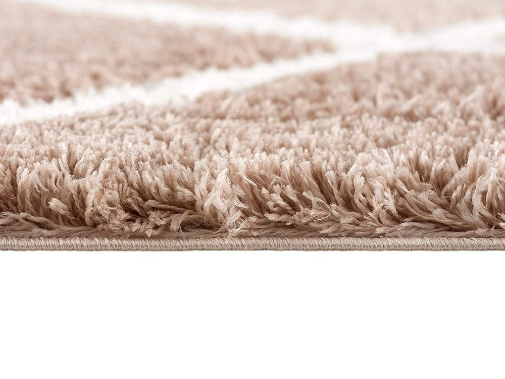 5' X 8' Beige Geometric Area Rug